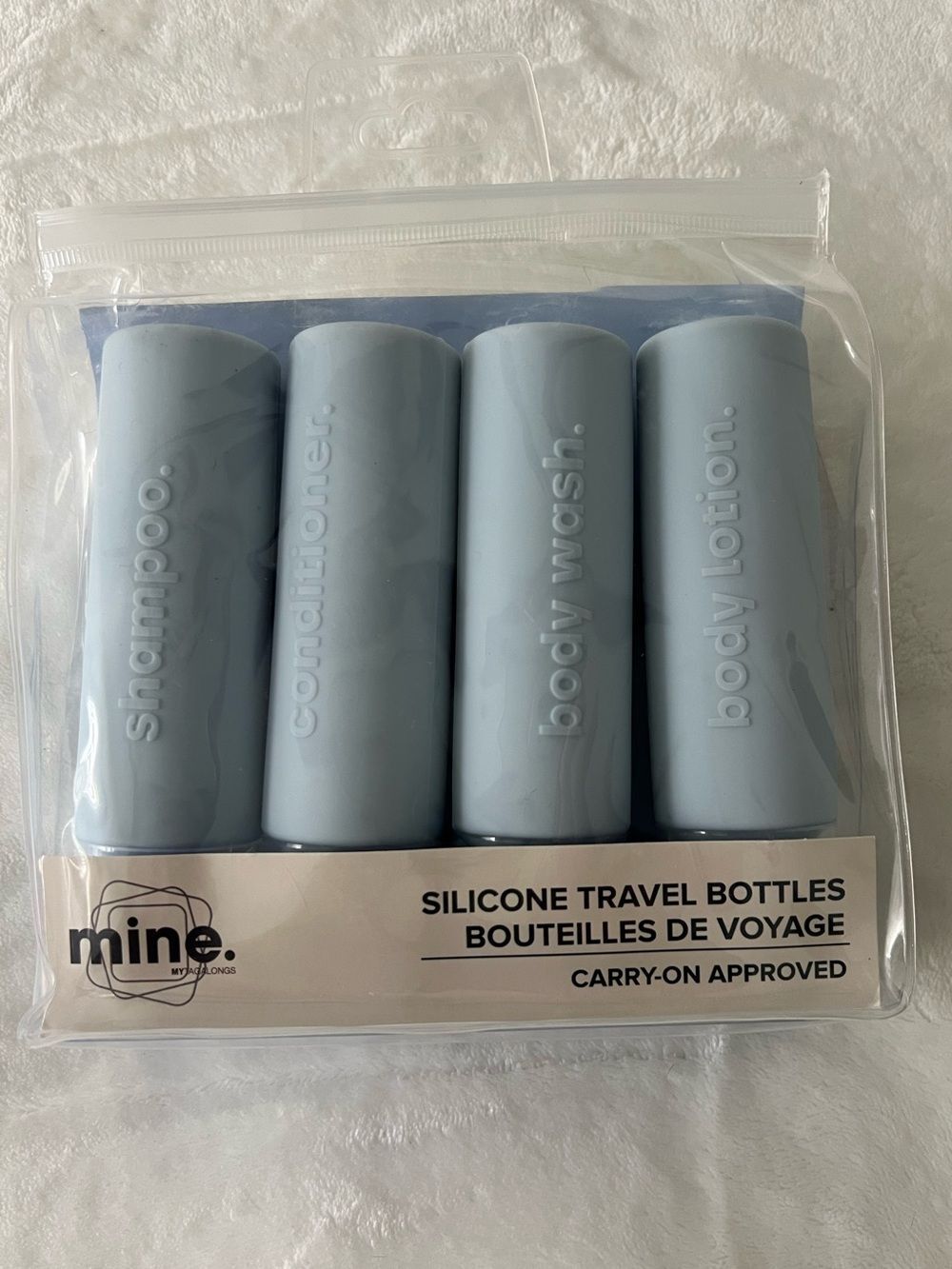 mine Light Blue Silicone Travel Bottle 4 piece Set